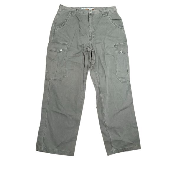 VINTAGE Zonz Canvas Pants Men 38 Wide Green Baggy Skateboarding‎ Skater Y2K 90s